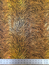 Animal Print Iridescent Shiny Foil On Black Stretch Lightweight Polyester Spandex Fabric - Black/Silver, Black/Copper, 58"-60" Width