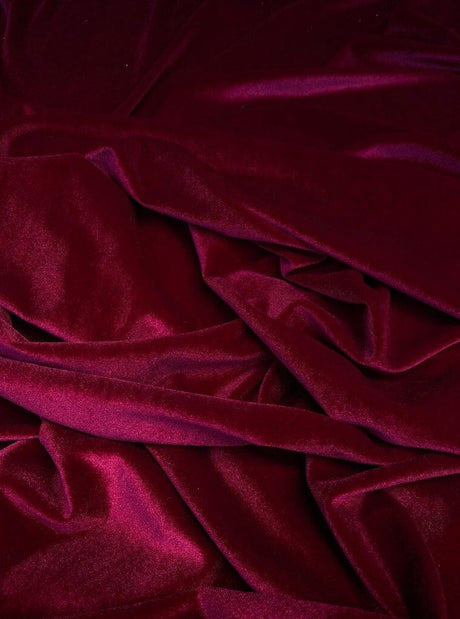 Burgundy 4-Way Stretch Velvet