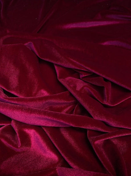 Burgundy 4-Way Stretch Velvet