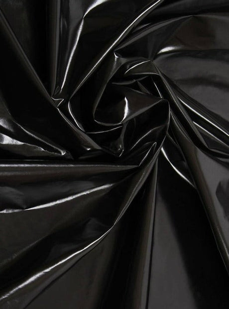 Black Glossy Stretch Patent Leather Latex