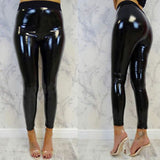 Black Glossy Stretch Patent Leather Latex