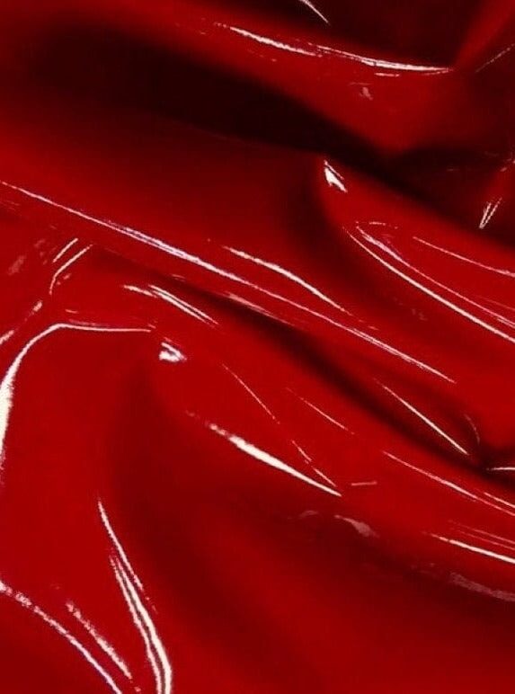 Red Glossy Stretch Patent Leather Latex
