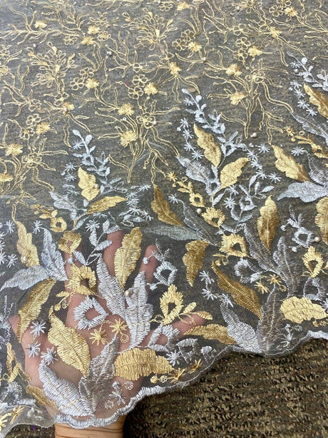 Embroidered Lace Gold/Silver Multicolor