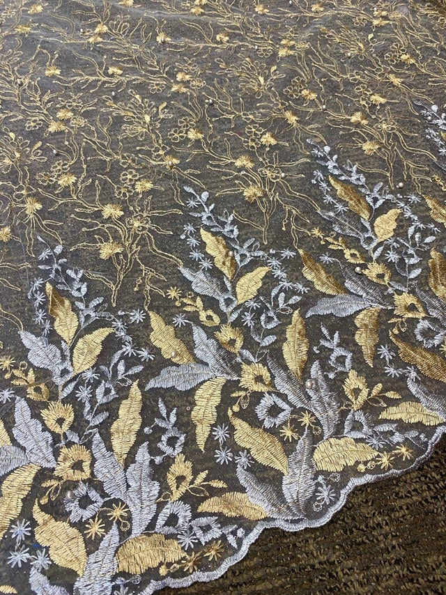 Embroidered Lace Gold/Silver Multicolor