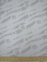 Polyester Spandex Jacquard Textured Mesh Lightweight Knit Jersey Fabric - Black, White, Textured Mesh, 58"-60" Width