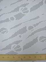 Polyester Spandex Jacquard Textured Mesh Lightweight Knit Jersey Fabric - Black, White, Textured Mesh, 58"-60" Width