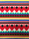Polyester Spandex Fabric - Colorful Chevron Design, Red/Royal, Orange/Royal, 58" To 60" Width