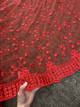 Red Scallop Lace