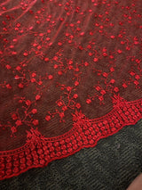 Red Scallop Lace