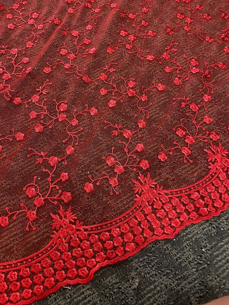 Red Scallop Lace