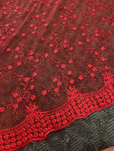 Red Scallop Lace