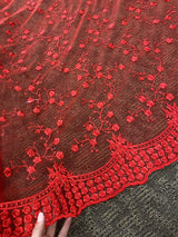 Red Scallop Lace