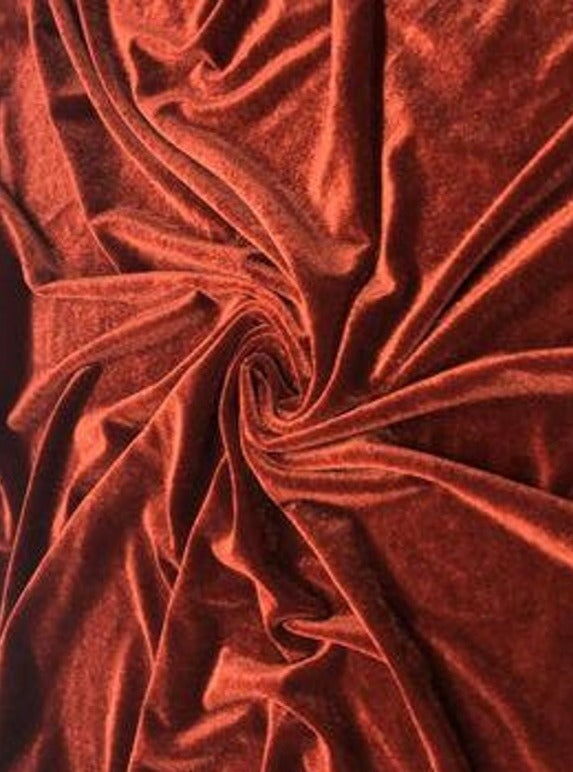 Stretch Velvet Rust