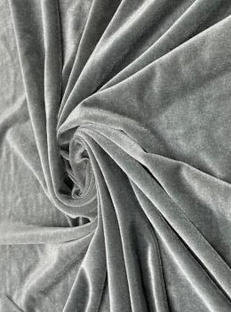 Silver Stretch Velvet