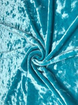 Stretch Crushed Velvet Turquoise Aqua