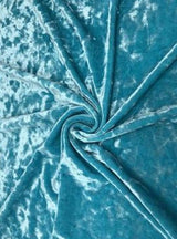 Stretch Crushed Velvet Turquoise Aqua