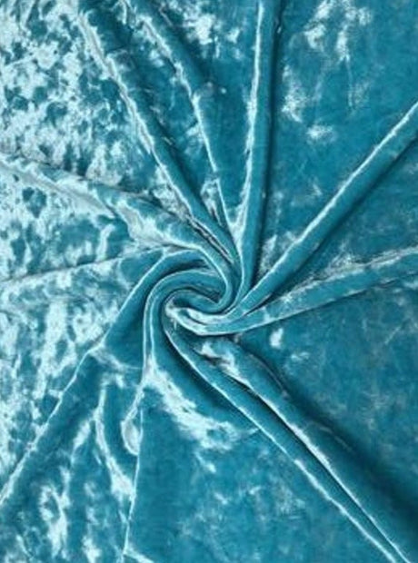 Stretch Crushed Velvet Turquoise Aqua