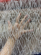 Silver Glitter Lace on Mesh