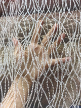 Silver Glitter Lace on Mesh