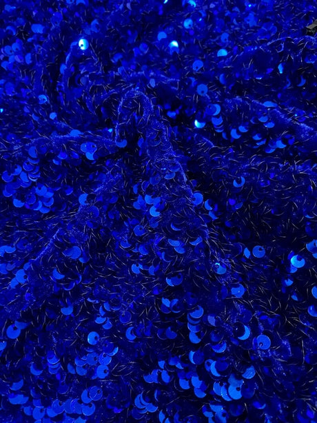 Sequin on Velvet Stretch Fabric