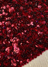 Stretch Sequin Velvet Burgundy
