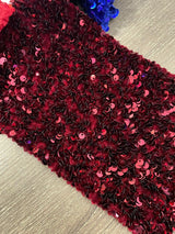 Stretch Sequin Velvet Burgundy