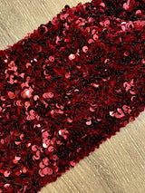 Stretch Sequin Velvet Burgundy