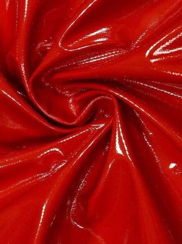 Red Glossy Stretch Patent Leather Latex