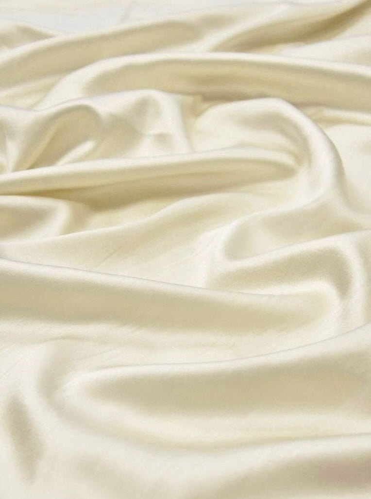 Ivory Silky Stretch Satin