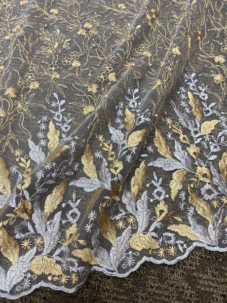 Embroidered Lace Gold/Silver Multicolor