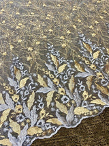 Embroidered Lace Gold/Silver Multicolor