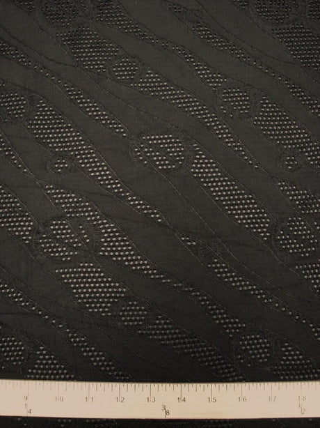 Polyester Spandex Jacquard Textured Mesh Lightweight Knit Jersey Fabric - Black, White, Textured Mesh, 58"-60" Width