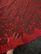 Red Scallop Lace