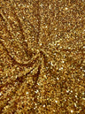 Stretch Sequin Velvet Gold