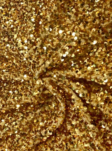 Stretch Sequin Velvet Gold