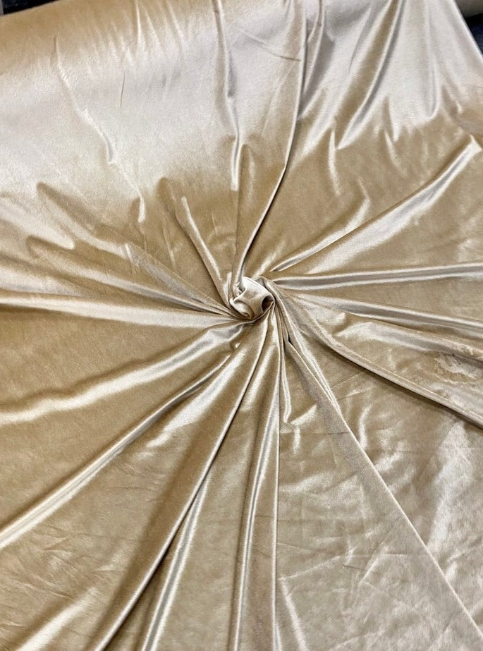 Stretch Velvet Gold Champagne