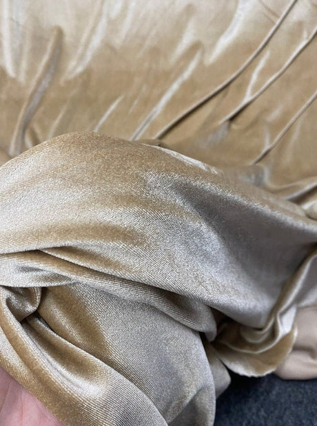 Stretch Velvet Gold Champagne