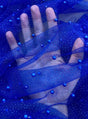 Pearl Beaded Tulle Mesh Royal Blue