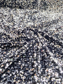 Stretch Sequin on Velvet Silver/Black