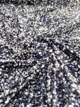 Stretch Sequin on Velvet Silver/Black