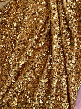 Stretch Sequin Velvet Gold