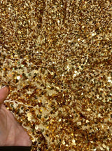 Stretch Sequin Velvet Gold