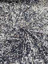 Stretch Sequin on Velvet Silver/Black