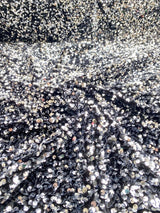 Stretch Sequin on Velvet Silver/Black