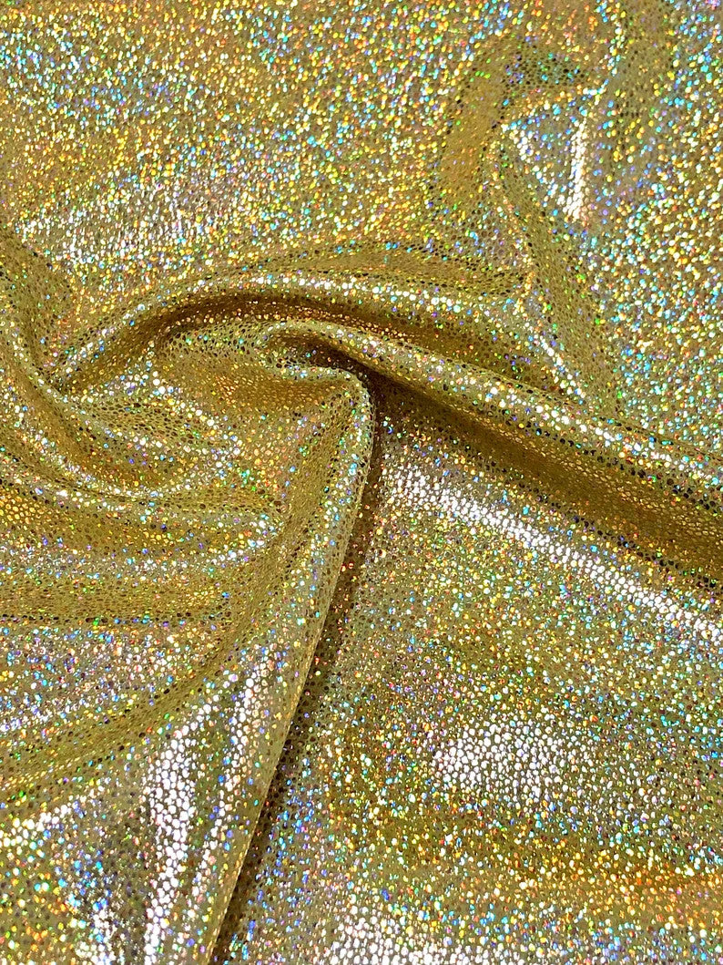 Holographic Shiny Pebble Foil Heavy Stretch Nylon Spandex Fabric - Black, Silver, Gold, Red, Green, Royal, 58"-60" Width