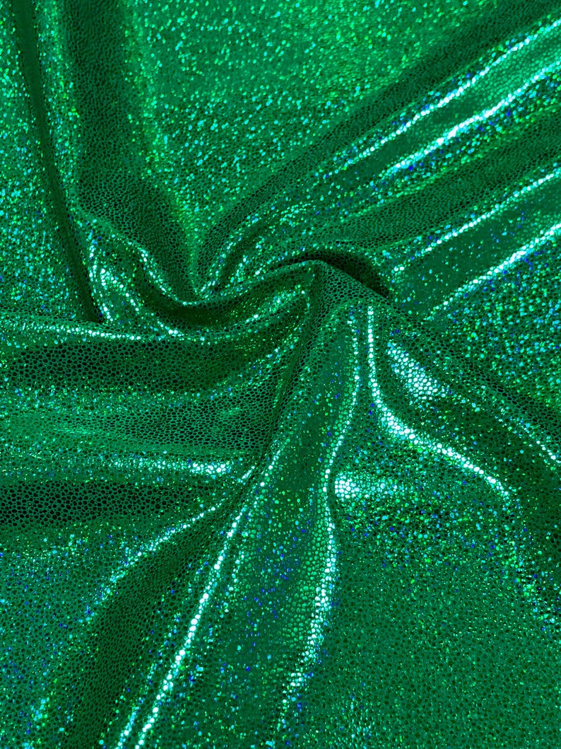 Holographic Shiny Pebble Foil Heavy Stretch Nylon Spandex Fabric - Black, Silver, Gold, Red, Green, Royal, 58"-60" Width