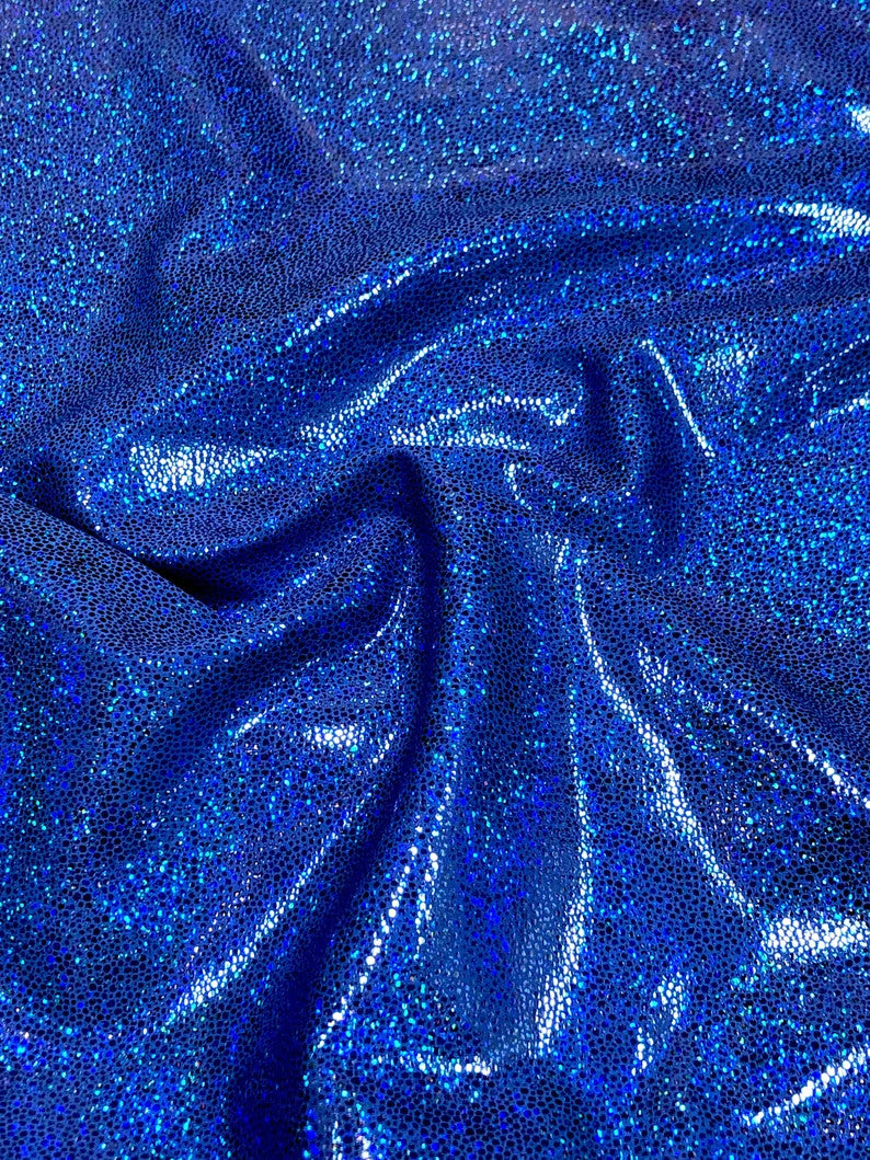 Holographic Shiny Pebble Foil Heavy Stretch Nylon Spandex Fabric - Black, Silver, Gold, Red, Green, Royal, 58"-60" Width