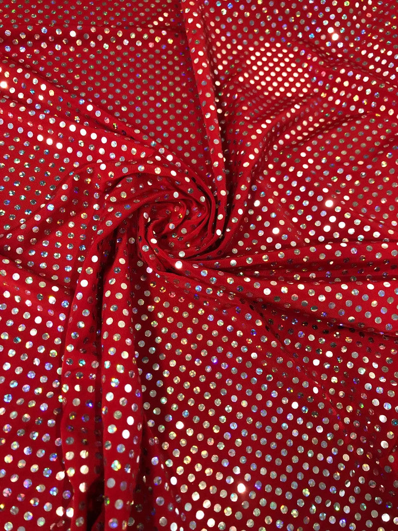 3Mm Circle Hologram Trans Polyester Spandex Fabric - Hologram, 58"-60" Width