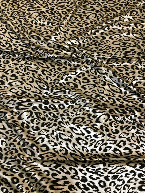 Cheetah Foil Design Nylon Spandex Fabric - Black/Gold, Black/Silver, White/Silver
