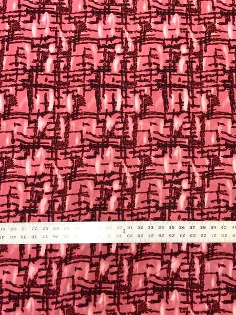 Abstract Squares Polyester Spandex Fabric - Abstract Squares Print, 58"-60" Width